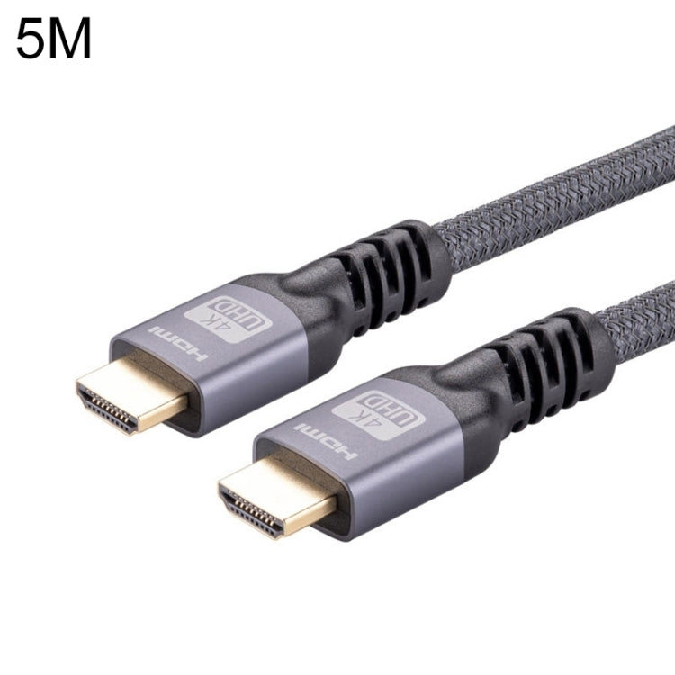 HDMI 2.0 Male to HDMI 2.0 Male 4K Ultra-HD Braided Adapter Cable, Cable Length:5m(Grey) - Cable by buy2fix | Online Shopping UK | buy2fix