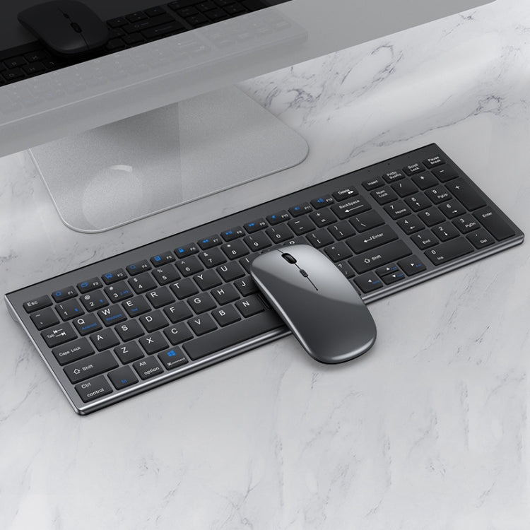 109 Three-mode Wireless Bluetooth Keyboard Mouse Set(Gun Black) - Computer & Networking by buy2fix | Online Shopping UK | buy2fix