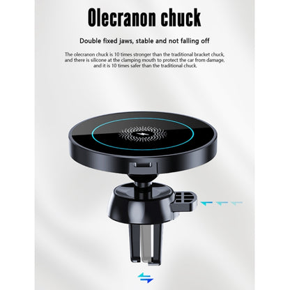 R-JUST CZ04 15W Rotatable Magnetic Car Wireless Charger Phone Holder for iPhone 12 / 13 Series(Black) - In Car by R-JUST | Online Shopping UK | buy2fix