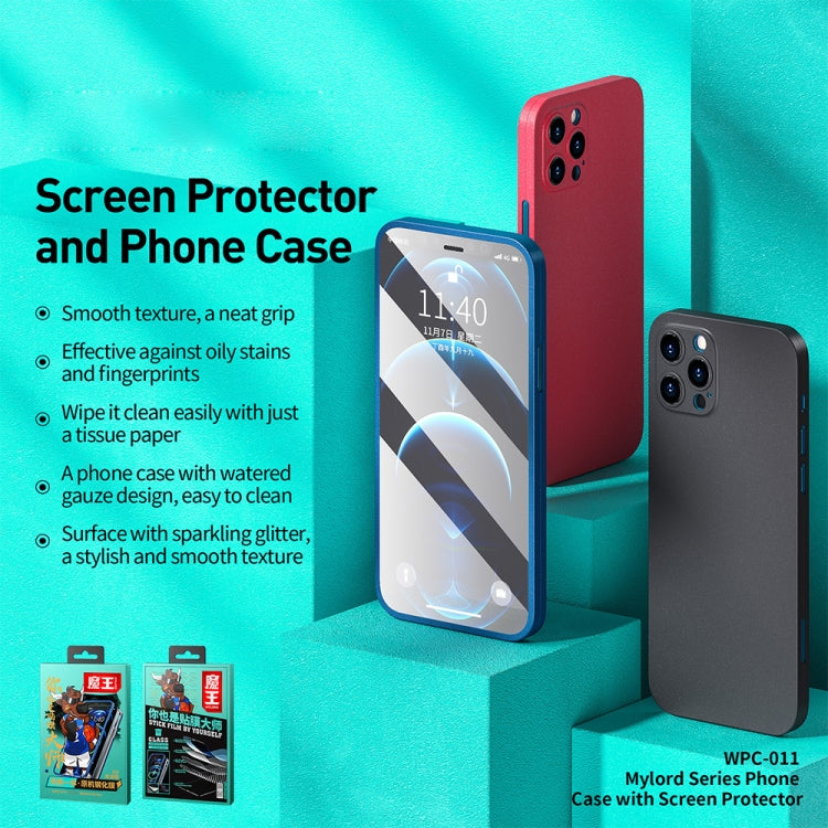 For iPhone 12 Pro Max WK WPC-011 Shockproof PC Phone Case with Tempered Glass Film(Red) - iPhone 12 Pro Max Cases by WK | Online Shopping UK | buy2fix