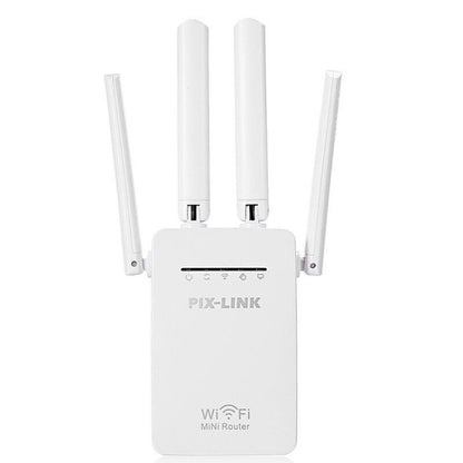 Wireless Smart WiFi Router Repeater with 4 WiFi Antennas, Plug Specification:UK Plug(White) - Wireless Routers by buy2fix | Online Shopping UK | buy2fix