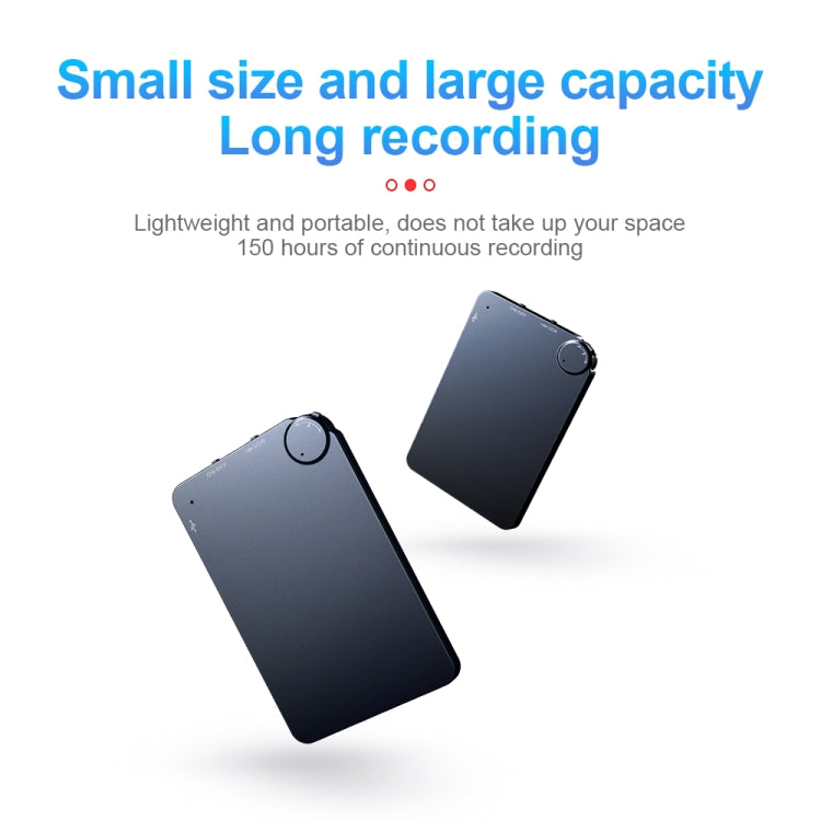 K2 Portable Ultra-thin Card Voice Recorder, Capacity:4GB(Black) - Consumer Electronics by buy2fix | Online Shopping UK | buy2fix
