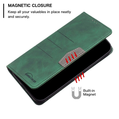 For Samsung Galaxy S21 FE 5G Magnetic Splicing Leather Phone Case(Green) - Samsung Accessories by buy2fix | Online Shopping UK | buy2fix