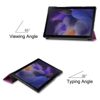 For Samsung Galaxy Tab A8 2021 Three-folding Holder Custer Texture Leather Tablet Case(Purple) - Samsung Accessories by buy2fix | Online Shopping UK | buy2fix