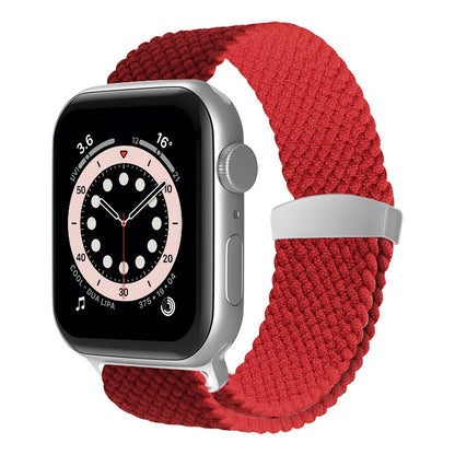 Nylon Braid Watch Band For Apple Watch Ultra 49mm&Watch Ultra 2 49mm / Series 9&8&7 45mm / SE 3&SE 2&6&SE&5&4 44mm / 3&2&1 42mm(Red) - Watch Bands by buy2fix | Online Shopping UK | buy2fix