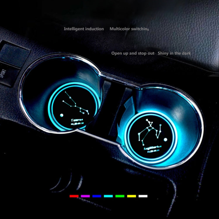 2 PCS Car Constellation Series AcrylicColorful USB Charger Water Cup Groove LED Atmosphere Light(Scorpio) - In Car by buy2fix | Online Shopping UK | buy2fix