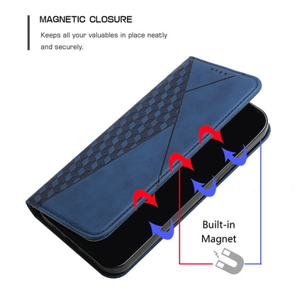 For Motorola Edge 20 Skin Feel Magnetic Leather Phone Case(Blue) - Motorola Cases by buy2fix | Online Shopping UK | buy2fix