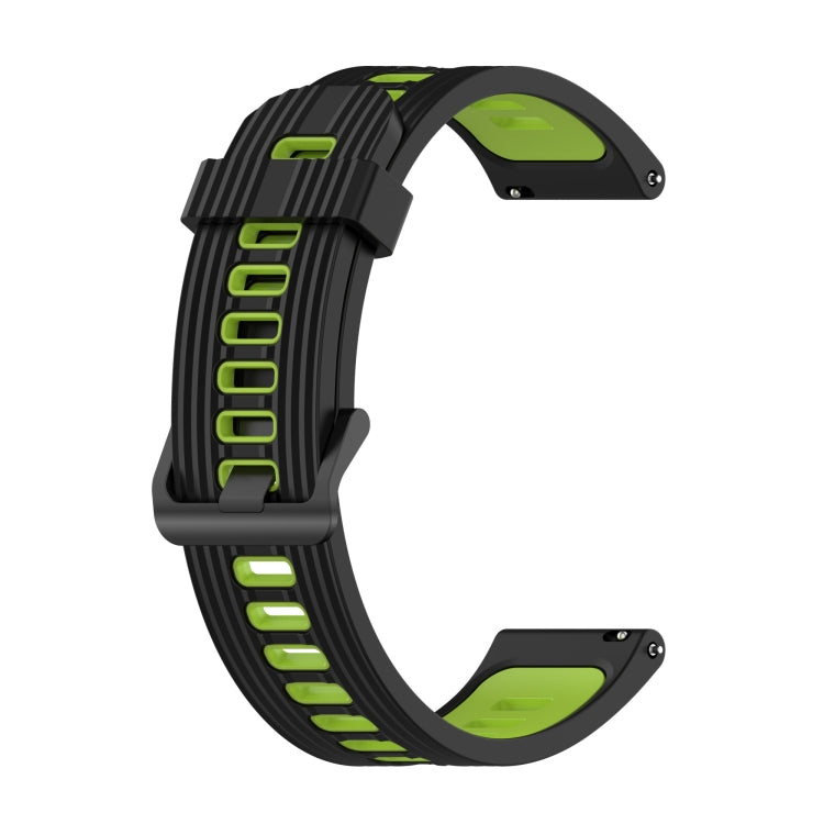 For Huawei Watch GT 3 46mm 22mm Two-color Stripe Silicone Watch Band(Black Lime Green) - Watch Bands by buy2fix | Online Shopping UK | buy2fix