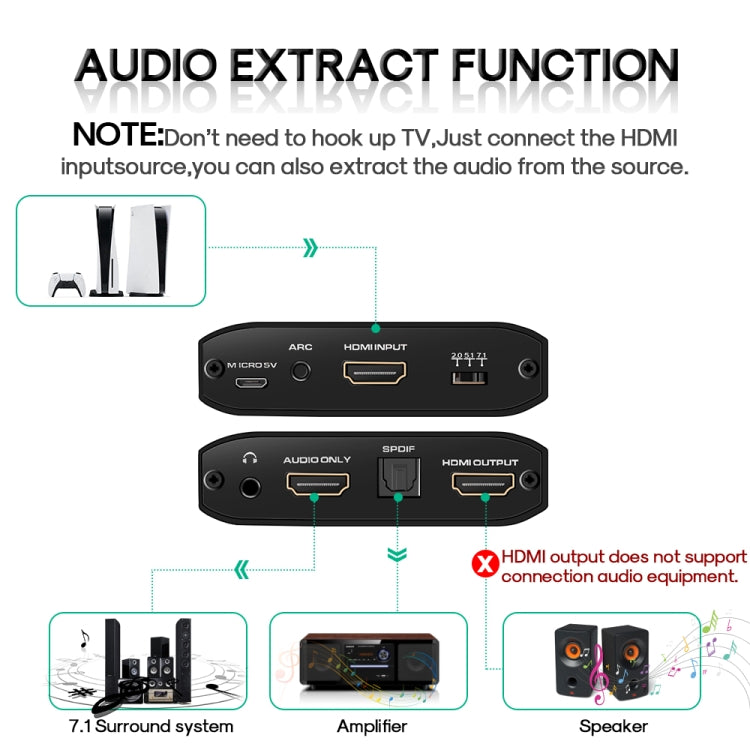 NK-H38 4K HDMI Audio Splitter Converter - Splitter by buy2fix | Online Shopping UK | buy2fix