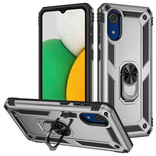 For Samsung Galaxy A03 Core 164mm Shockproof TPU + PC Phone Case with Holder(Silver) - Samsung Accessories by buy2fix | Online Shopping UK | buy2fix