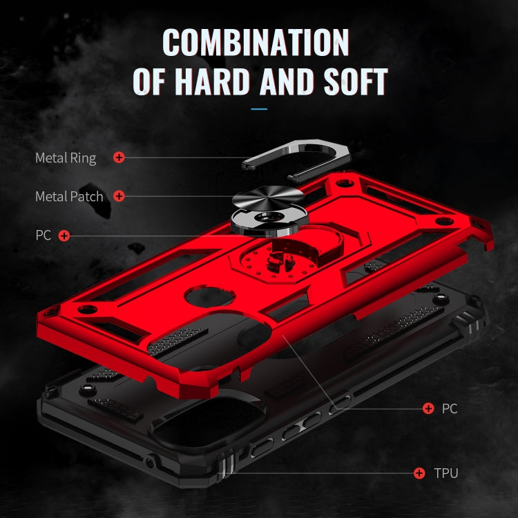 For Motorola Moto G71 5G Shockproof TPU + PC Phone Case with Holder(Red) - Motorola Cases by buy2fix | Online Shopping UK | buy2fix