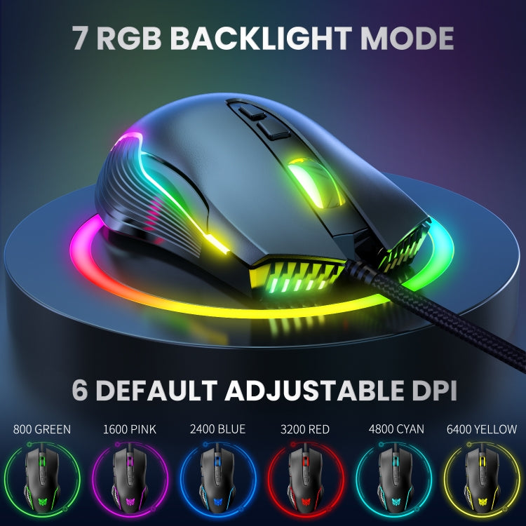 ONIKUMA CW905 RGB Lighting Wired Mouse(Black) - Wired Mice by ONIKUMA | Online Shopping UK | buy2fix
