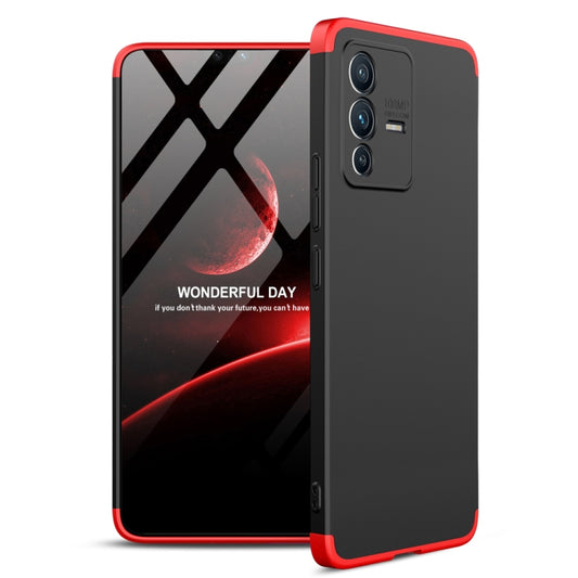 For vivo V23 5G GKK Three Stage Splicing PC Phone Case(Black Red) - vivo Cases by GKK | Online Shopping UK | buy2fix