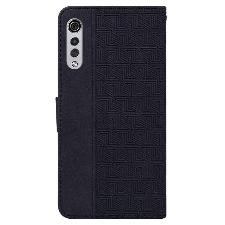 For LG Velvet / G9 5G / 4G Geometric Embossed Leather Phone Case(Black) - LG by buy2fix | Online Shopping UK | buy2fix