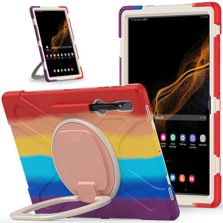 For Samsung Galaxy Tab S8 Ultra X900 Silicone + PC Tablet Protective Case(Colorful Red) - Galaxy Tab S8 Ultra Cases by buy2fix | Online Shopping UK | buy2fix