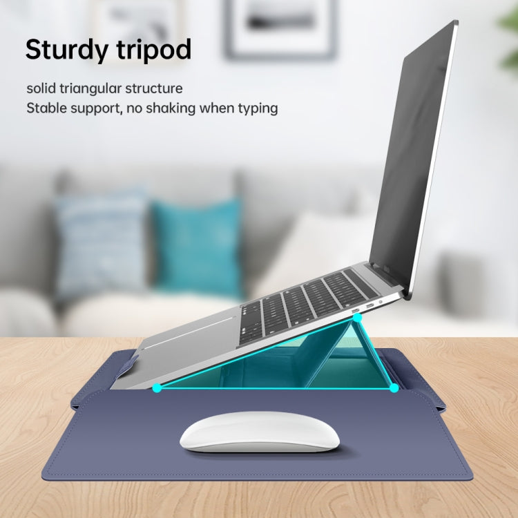 15 inch Multifunctional Mouse Pad Stand Handheld Laptop Bag(Blue) - 15 inch by buy2fix | Online Shopping UK | buy2fix