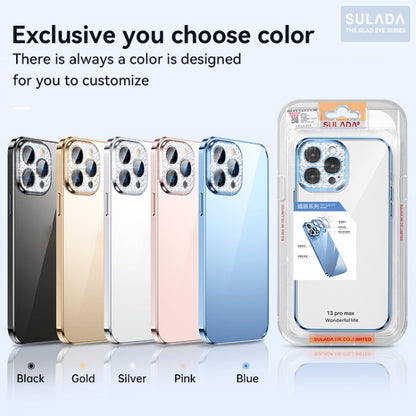 For iPhone 11 Pro Max SULADA Diamond Lens Protector Plated Frosted Case (Sierra Blue) - iPhone 11 Pro Max Cases by SULADA | Online Shopping UK | buy2fix