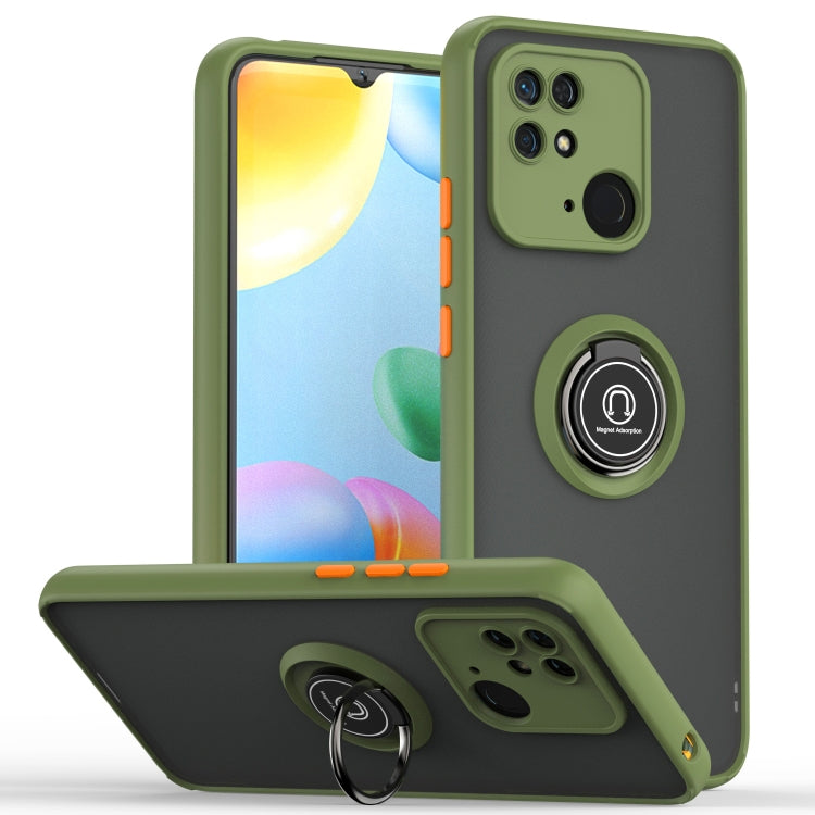 For Xiaomi Redmi 10C Q Shadow 1 Series TPU + PC Ring Holder Phone Case(Army Green) - Xiaomi Cases by buy2fix | Online Shopping UK | buy2fix