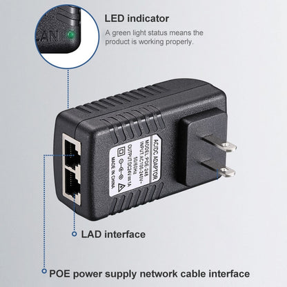 48V 0.5A Router AP Wireless POE / LAD Power Adapter(UK Plug) - Network Hardware by buy2fix | Online Shopping UK | buy2fix