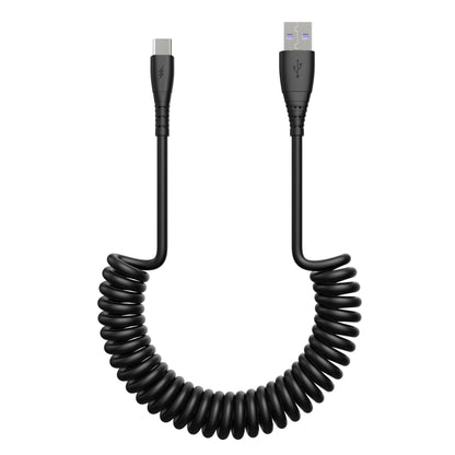 3A Type-C / USB-C Spring Charging Data Cable(Black) -  by buy2fix | Online Shopping UK | buy2fix