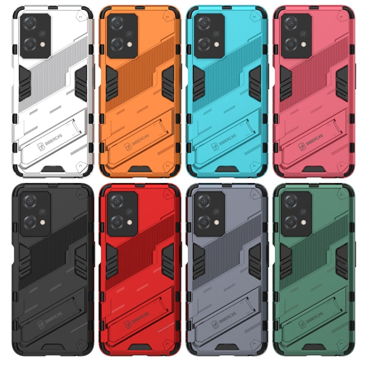 For OnePlus Nord CE 2 Lite 5G/Realme 9 Pro Punk Armor 2 in 1 Shockproof Phone Case with Invisible Holder(Red) - OnePlus Cases by buy2fix | Online Shopping UK | buy2fix