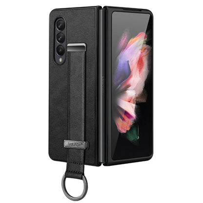 For Samsung Galaxy Z Fold3 5G SULADA Cool Series PC + Leather Texture Skin Feel Shockproof Phone Case(Black) - Galaxy Phone Cases by SULADA | Online Shopping UK | buy2fix