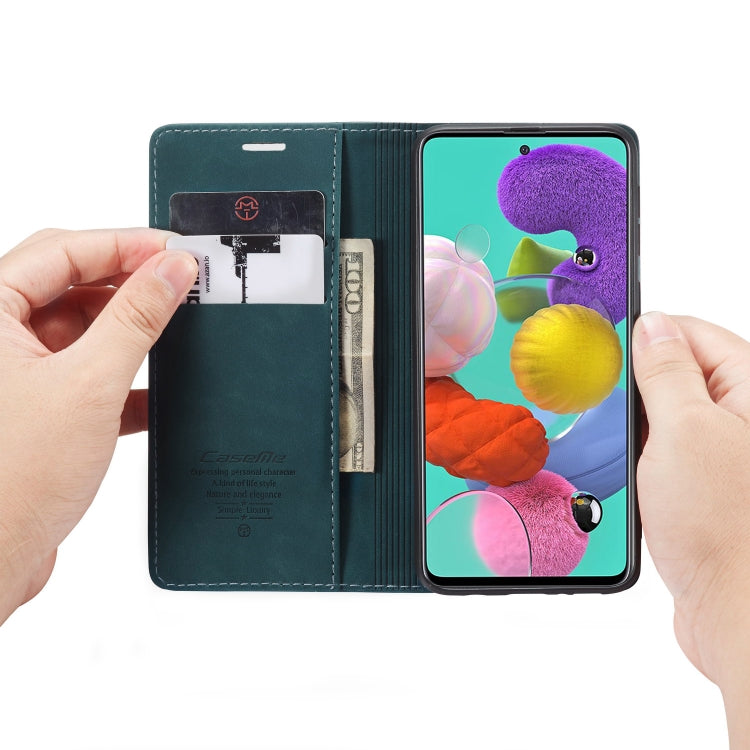 For Galaxy A51 CaseMe Multifunctional Horizontal Flip Leather Case, with Card Slot & Holder & Wallet(Blue) - Samsung Accessories by CaseMe | Online Shopping UK | buy2fix