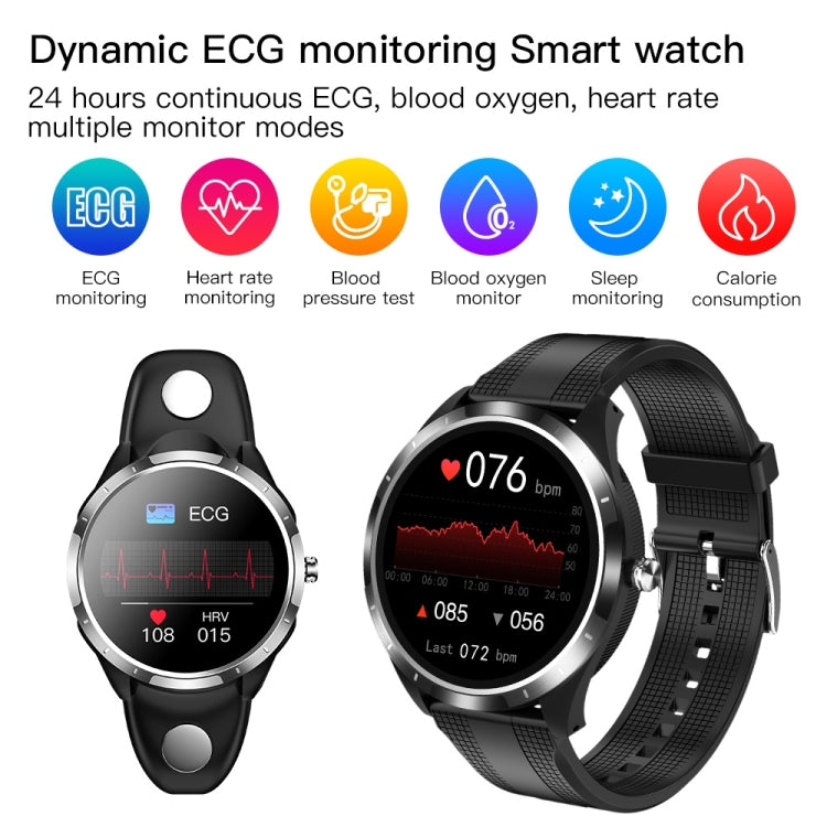 X3 1.3 inch TFT Color Screen Chest Sticker Smart Watch, Support ECG/Heart Rate Monitoring, Style:Brown Leather Watch Band(Black) - Smart Wear by buy2fix | Online Shopping UK | buy2fix