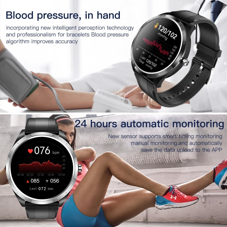 X3 1.3 inch TFT Color Screen Chest Sticker Smart Watch, Support ECG/Heart Rate Monitoring, Style:Brown Leather Watch Band(Black) - Smart Wear by buy2fix | Online Shopping UK | buy2fix