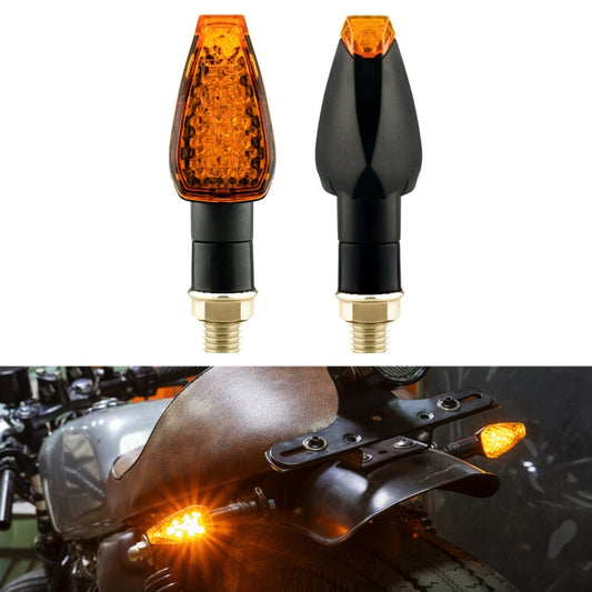 2 PCS KC025 Motorcycle 14LED Turn Signal Light(Black Shell + Yellow Lens) - In Car by buy2fix | Online Shopping UK | buy2fix