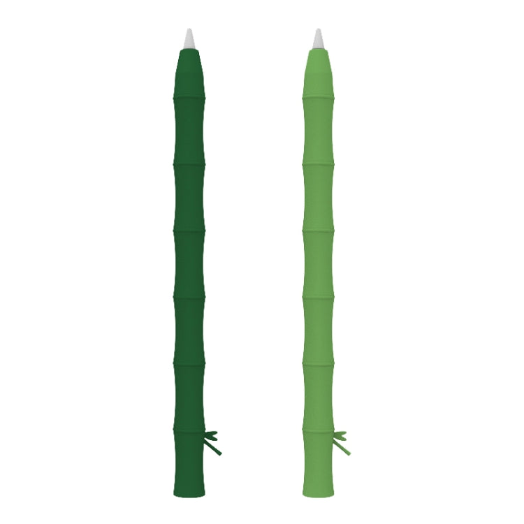 Bamboo Liquid Silicone Gel Stylus Pen Protective Case For Apple Pencil 1(Light Green) - Pencil Accessories by buy2fix | Online Shopping UK | buy2fix