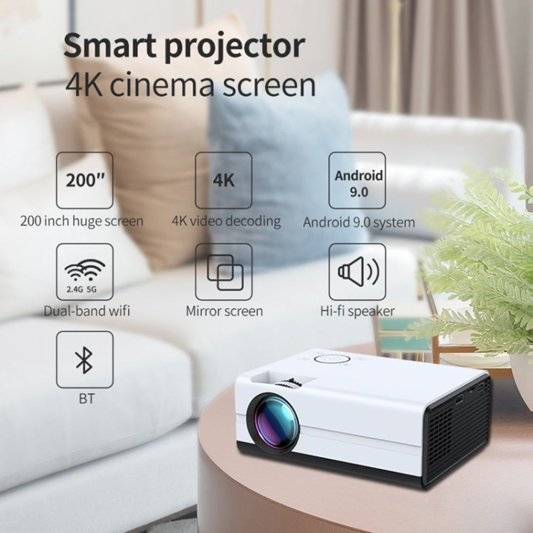 T01 800x480 2200 Lumens Mini LCD Digital Projector, Same Screen Version, UK Plug(White Black) - Consumer Electronics by buy2fix | Online Shopping UK | buy2fix