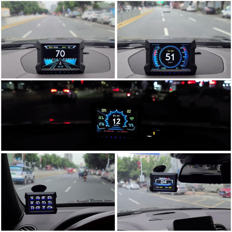 P22 3.5 inch Car HUD Head up Display GPS OBD2 Dual System Windshield Projector - In Car by buy2fix | Online Shopping UK | buy2fix