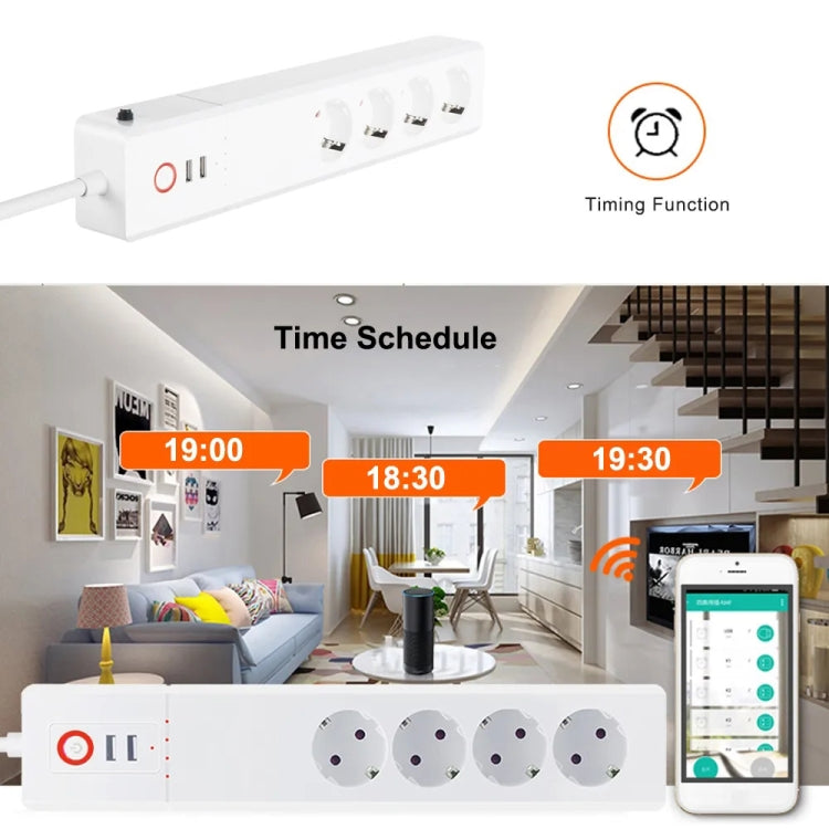 WiFi 10A SM-SO306-E 4 Holes + 2 USB Multi-purpose Smart Power Strip, EU Plug - Consumer Electronics by buy2fix | Online Shopping UK | buy2fix