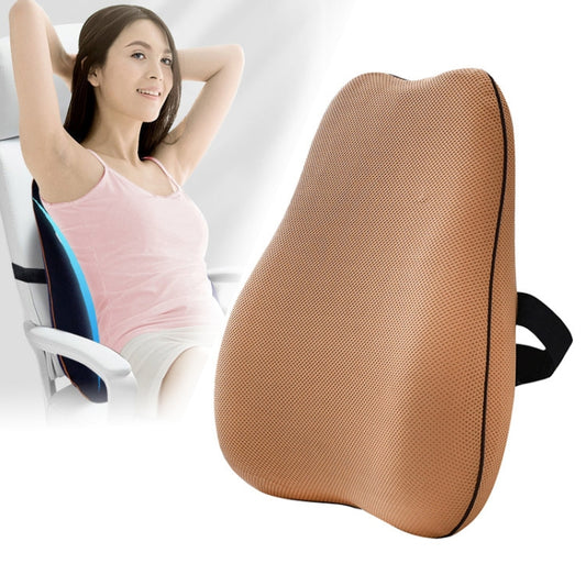 Office Memory Foam Cushion Lumbar Support Cushion(Brown) - Home & Garden by buy2fix | Online Shopping UK | buy2fix