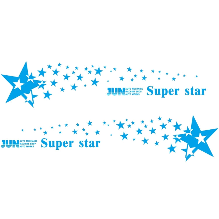 2 PCS/Set D-207 Star Pattern Car Modified Decorative Sticker(Blue) - In Car by buy2fix | Online Shopping UK | buy2fix