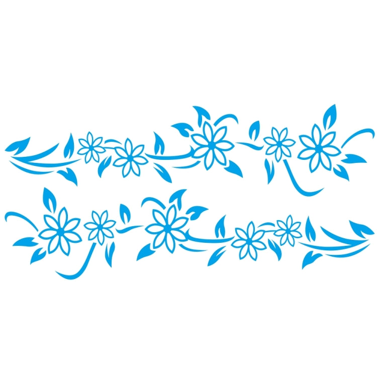 2 PCS/Set D-378 Flower Totem Pattern Car Modified Decorative Sticker(Blue) - In Car by buy2fix | Online Shopping UK | buy2fix