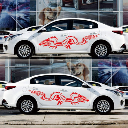 2 PCS/Set D-418 Dragon Totem Tribe Pattern Car Modified Decorative Sticker(Red) - In Car by buy2fix | Online Shopping UK | buy2fix