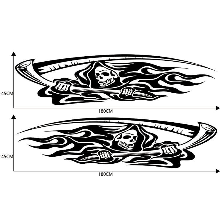 2 PCS/Set D-435 Grim Reaper Pattern Car Modified Decorative Sticker(Black) - In Car by buy2fix | Online Shopping UK | buy2fix