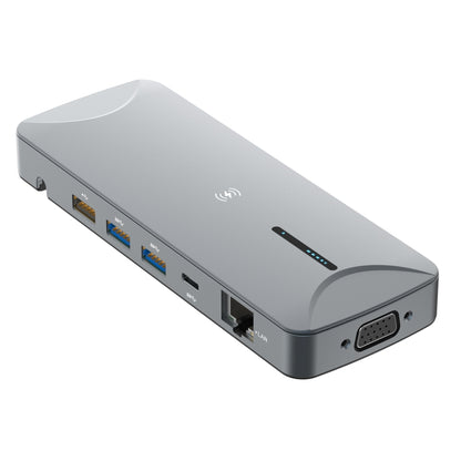 V240 12-in-1 Multifunctional USB-C / Type-C 3.1 Male HUB Docking Station(Gery) - Computer & Networking by buy2fix | Online Shopping UK | buy2fix