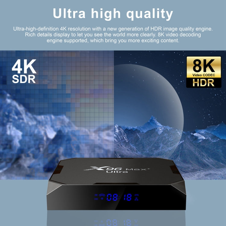 X96 Max+ Ultra 4GB+64GB Amlogic S905X4 8K Smart TV BOX Android 11.0 Media Player, Plug Type:UK Plug - Consumer Electronics by buy2fix | Online Shopping UK | buy2fix