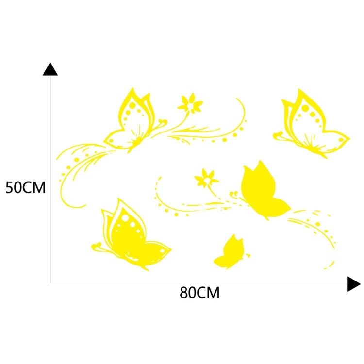 D-907 Butterflies Pattern Car Modified Decorative Sticker(Yellow) - In Car by buy2fix | Online Shopping UK | buy2fix