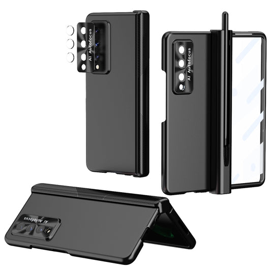 For Samsung Galaxy Z Fold3 5G Electroplating Hinged Folding Phone Case with S Pen Fold Edition(Black) - Samsung Accessories by buy2fix | Online Shopping UK | buy2fix