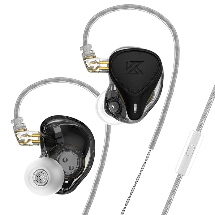 KZ-ZEX PRO 1.2m Electrostatic Coil Iron Hybrid In-Ear Headphones, Style:With Microphone(Black) - In Ear Wired Earphone by KZ | Online Shopping UK | buy2fix