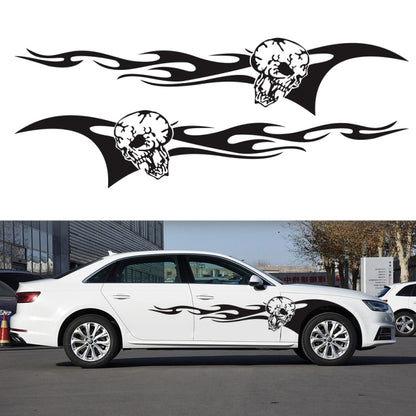 2 PCS/Set D-964 Skull Flame Pattern Car Modified Decorative Sticker(Black) - In Car by buy2fix | Online Shopping UK | buy2fix