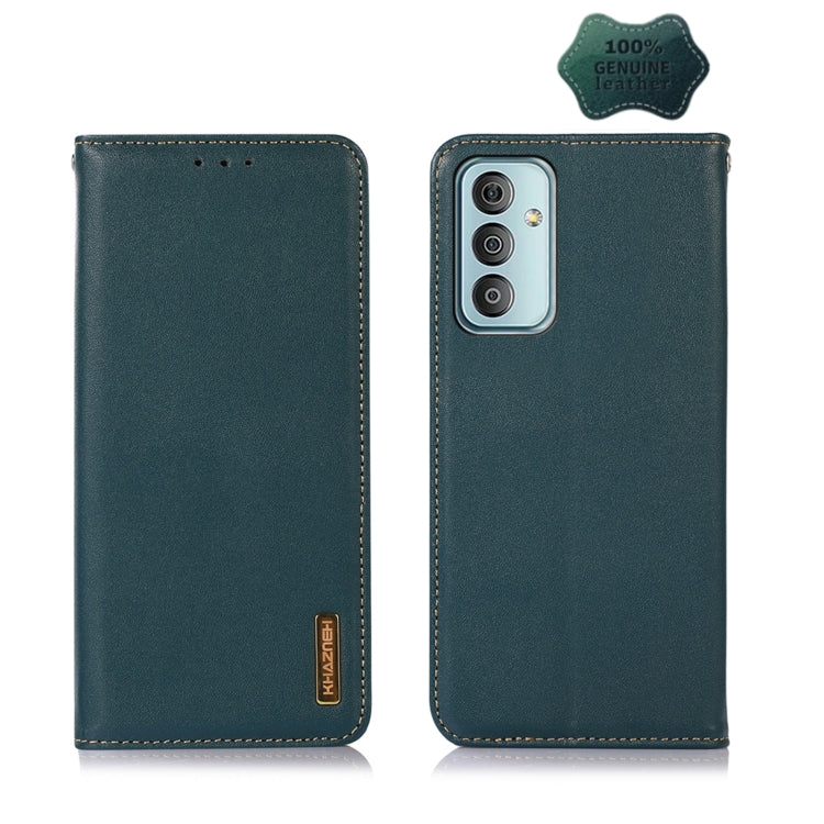 For Samsung Galaxy M13 4G Global KHAZNEH Nappa Top Layer Cowhide Leather Phone Case(Green) - Galaxy Phone Cases by buy2fix | Online Shopping UK | buy2fix