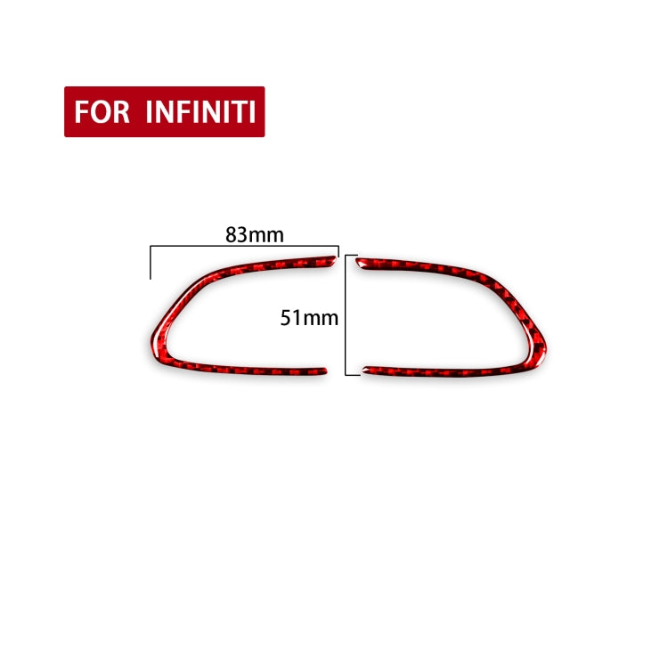 Car Carbon Fiber Steering Wheel Buttons Decorative Sticker for Infiniti Q50 2014-2020 / Q60 / QX60(Red) - In Car by buy2fix | Online Shopping UK | buy2fix