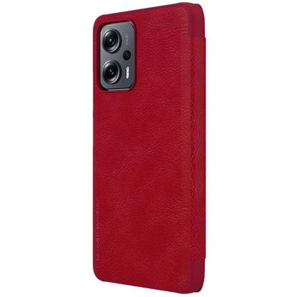 For Xiaomi Redmi Note 11T Pro/11T Pro+ 5G/Poco X4 GT 5G NILLKIN QIN Series Crazy Horse Texture Leather Phone Case(Red) - Xiaomi Cases by NILLKIN | Online Shopping UK | buy2fix