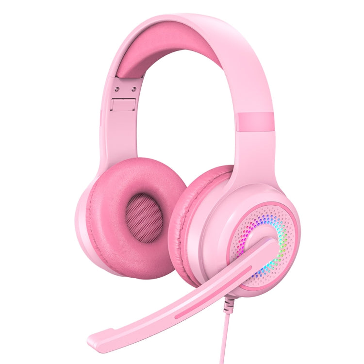 Y20 LED Bass Stereo PC Wired Gaming Headset with Microphone(Pink) - Multimedia Headset by buy2fix | Online Shopping UK | buy2fix