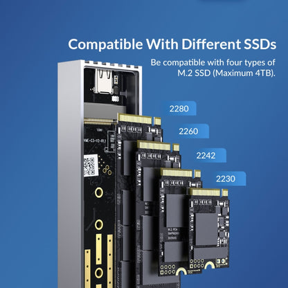 ORICO M233C3-G4-RG USB3.2 20Gbps M.2 NVMe SSD Enclosure(Gold) - HDD Enclosure by ORICO | Online Shopping UK | buy2fix